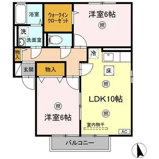 福島県福島市八島町【アパート】の間取り