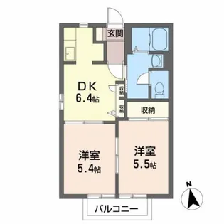 フレックス・カマタ B【2階】の間取り