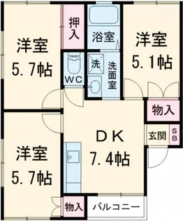 まるたか観光みのりテラスハウス B【1階】の間取り