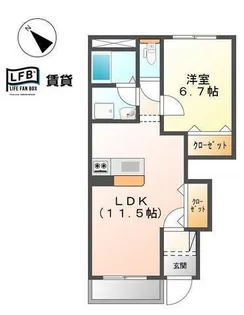 コンフィード本橋II【1階】の間取り
