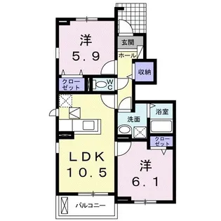シャンプラトーIII【1階】の間取り