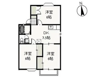 ファミーユ竹原 D【2階】の間取り