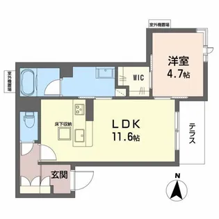 フラッツ桃谷【1階】の間取り