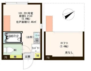 ハーモニーテラス志茂X【2階】の間取り