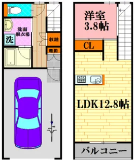 ラヴィーヌ三入A棟【1階】の間取り
