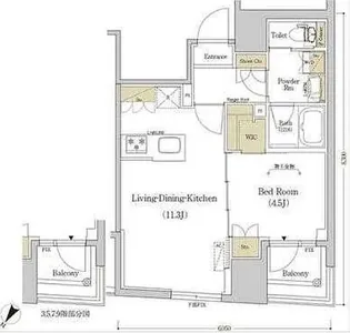 東京都中央区日本橋蛎殻町1【マンション】の間取り