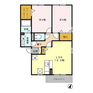 カーサ ハーモニー B【2階】の間取り