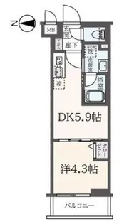 ハーモニーレジデンス東新宿【2階】の間取り