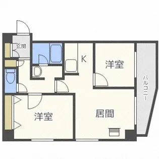 北海道札幌市中央区南五条西24【マンション】の間取り