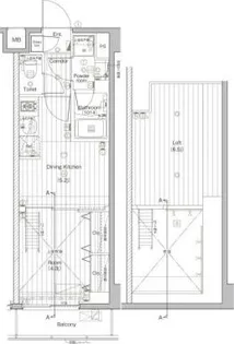 PREMIUMCUBEG北新宿DEUX【1階】の間取り