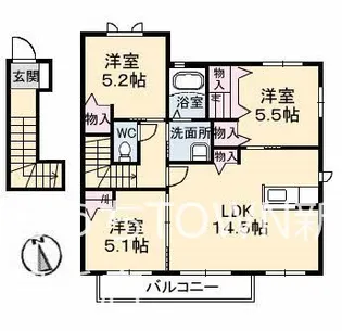 グランマスト郷 D【1階】の間取り
