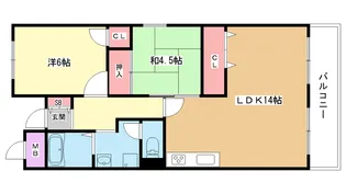 大阪府豊中市中桜塚5【マンション】の間取り