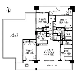 ブラウトリエ【15階】の間取り