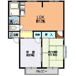 コーポやすらぎA棟【1階】の間取り