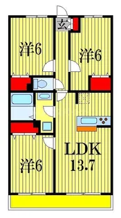 千葉県船橋市本中山5【マンション】の間取り