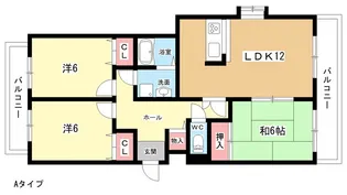 大阪府豊中市寺内1【アパート】の間取り