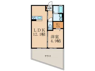 【エイブル管理】リブフラット横代【1階】の間取り