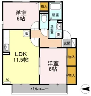 エメラルドシャトー【2階】の間取り