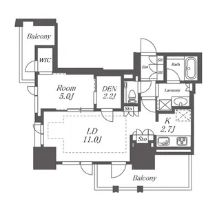 プラウドタワー名駅【16階】の間取り