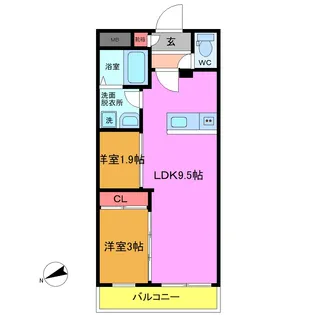 KUZE市川【2階】の間取り