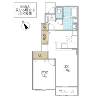 フォーグ渡里【1階】の間取り