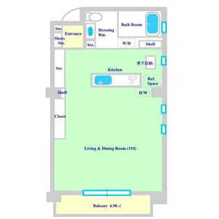 ザ・グローバル・タワー【6階】の間取り