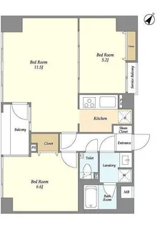 メルヴェーユ日本橋浜町【8階】の間取り