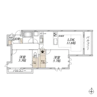 パストラル光が丘【3階】の間取り