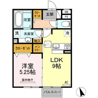 ロイジェントパークス広野 J【1階】の間取り