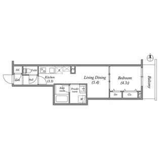 プライムガーデン若木【2階】の間取り
