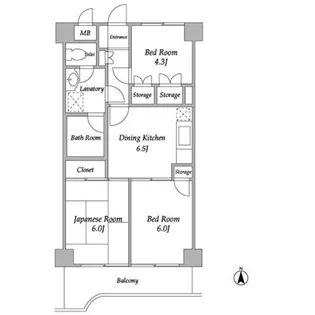 ベルエア調布【2階】の間取り