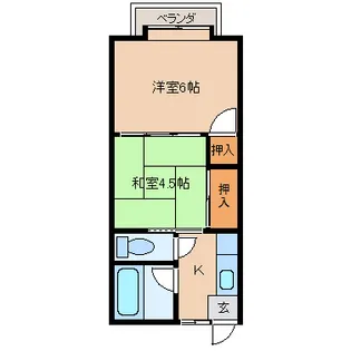 フラワーハイツ【1階】の間取り