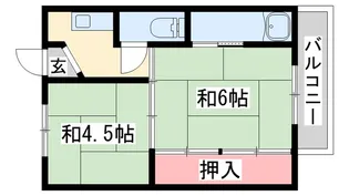 ビレッジハウス朝日ヶ丘2号棟【2階】の間取り