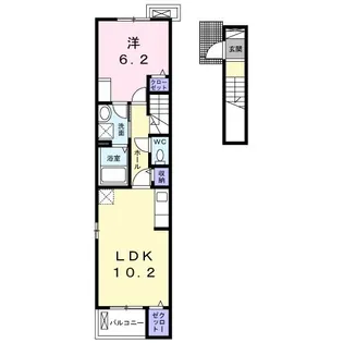 ウィステリア ウエスト【2階】の間取り
