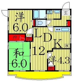 ウエストリバーハイツ【7階】の間取り