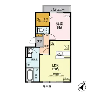 クローカスNIIZA A【1階】の間取り