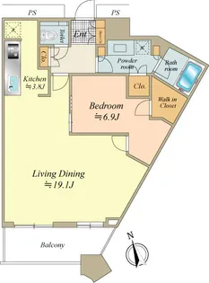 勝どきザ・タワー【20階】の間取り