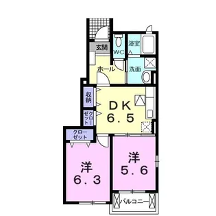 プリ-トカ-サ内浜II【1階】の間取り