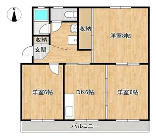積志ハイツ【3階】の間取り