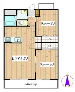 バルパレー城西【1階】の間取り
