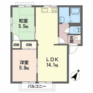 ニューライム頼木 B棟【2階】の間取り