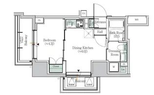 ONE ROOF RESIDENCE ASAKUSABASHI【6階】の間取り