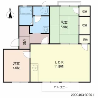 ウィズN【2階】の間取り