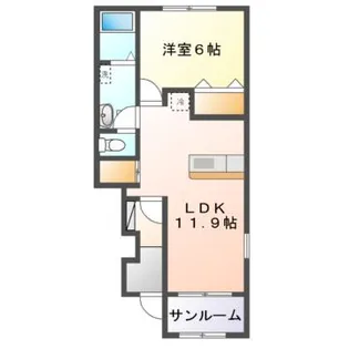 フィールファイン小中野I・II【1階】の間取り