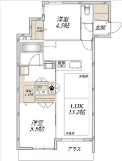 ティオ ブルーノ【1階】の間取り