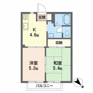 コーポやすらぎ【2階】の間取り