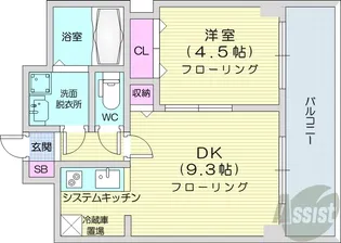 エミュー麻生【5階】の間取り