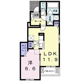 クレアンジュ ニーナII【1階】の間取り