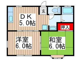 宮の森ハウスB【2階】の間取り