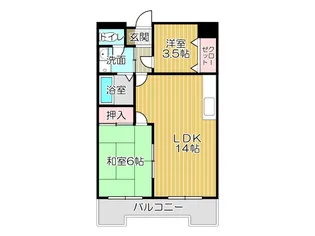 クレベール皇后崎【5階】の間取り